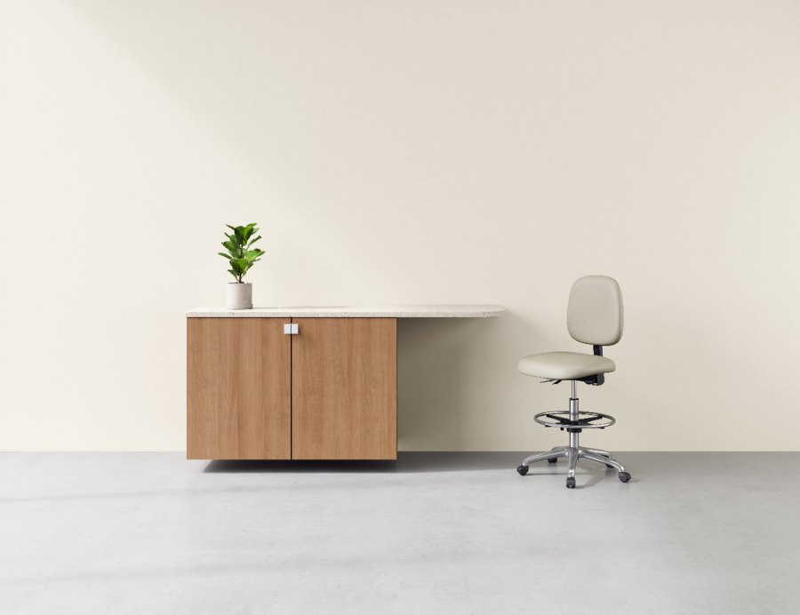 Lab Stool, Upholstered
