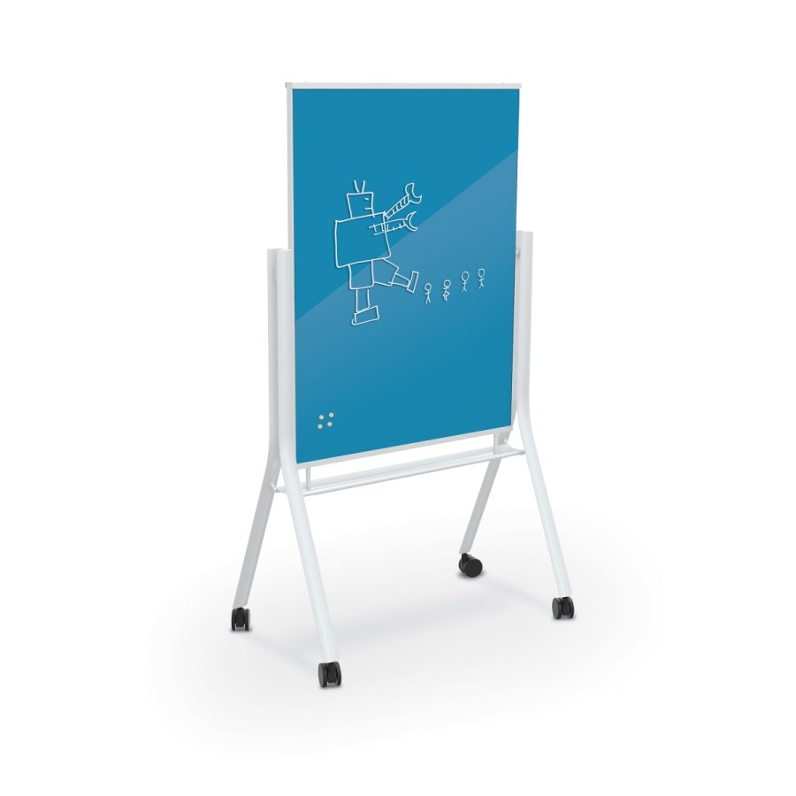 Curve Colors Mobile Magnetic Glass Board